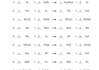 Balancing Chemical Equations Worksheet Problems And Answers