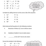 Electrolysis Half Equations Worksheet With Answers