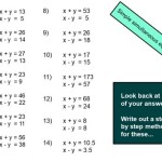 Simultaneous Equations Worksheet Ks3 With Answers