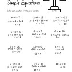 Solve The Equations Worksheet Answers Math Aids