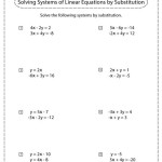 System Of Linear Equations By Substitution Worksheet Pdf