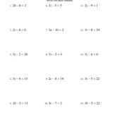 Algebra Multiplication Equations Worksheets