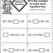 Balancing Equations Practice Worksheet 2nd Grade