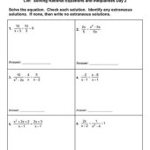 Equations And Inequalities Solving Part 1 Independent Practice Answers Algebra Nation