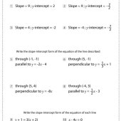 Finding Slope And Equation Of A Line Worksheet