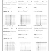 Graphing Quadratic Equations In Intercept Form Worksheet Answers