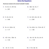 Practice 7 5 Solving Equations With Variables On Both Sides Answers