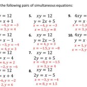 Quadratic Simultaneous Equations Questions Hard