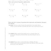 Skills Practice Solving Systems Of Equations Algebraically