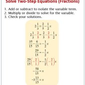 Solve The Two Step Equations Fractions Answers