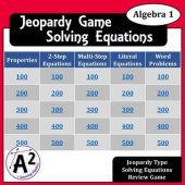 Solving Equations Algebra 1 Jeopardy