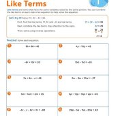Solving Equations With Like Terms