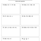 Solving Equations Worksheet Pdf Grade 8