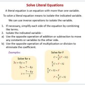 Solving Literal Equations Calculator With Steps