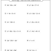 Solving Polynomial Equations Worksheet