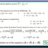 Solving Rational Algebraic Equations Transformable To Quadratic Equation Calculator