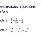 Solving Rational Equations 9 6