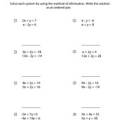 Solving Systems Of Three Equations With Elimination Worksheet