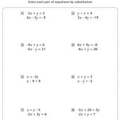 Systems Of Linear Equations Worksheet And Answer Keys