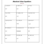 Absolute Value Equations Worksheet
