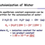 Autoionization Of Water Chemical Equation