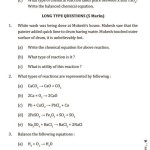 Chemical Reactions And Equations Class 10 Questions Answers In Hindi