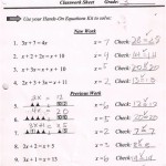 Hands On Equations Worksheets Lesson 3