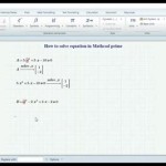 How To Solve An Equation For A Variable In Mathcad