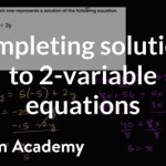 How To Solving Equations With Two Variables Khan Academy