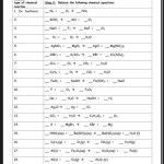 Identifying Reaction Types And Balancing Chemical Equations Worksheet Answers