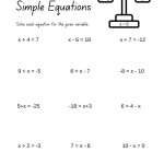 Math Practice Solving Equations Worksheets