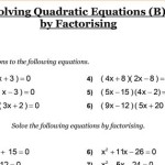 Quadratic Equation Practice Questions Gcse