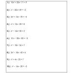 Quadratic Equations Worksheet Grade 9 Pdf