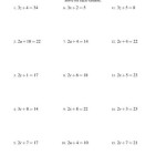 Simple Linear Equations A Math Drills Answers