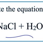 Sodium Chloride Reacts With Water Balanced Equation