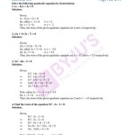 Solutions Of Quadratic Equations Class 10 Rd Sharma