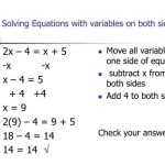 Solving Equations With 2 Variables On Both Sides
