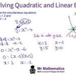 Solving Linear And Quadratic Simultaneous Equations Tes