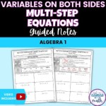 Solving Multi Step Equations With Variables On Both Sides Guided Notes