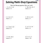 Solving Multistep Equations With One Variable Worksheets