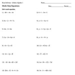 Solving One And Two Step Equations Worksheet Kuta