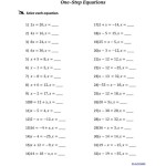 Solving One Step Equations Worksheet Tes