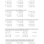 Solving Quadratic Simultaneous Equations Worksheet Tes