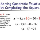 Activities For Solving Quadratic Equations By Completing The Square