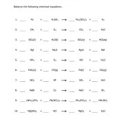 Balancing Chemical Equations Worksheet With Answers Doc