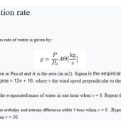 Evaporation Rate Equation