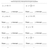 Find The Equation Of Line In Slope Intercept Form Worksheet