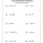 Mathantics Solving 2 Step Equations Worksheet Answers Pdf