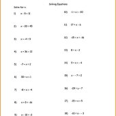 Problem Solving Using Equations Worksheet