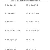Problem Solving Using Polynomial Equations Worksheet